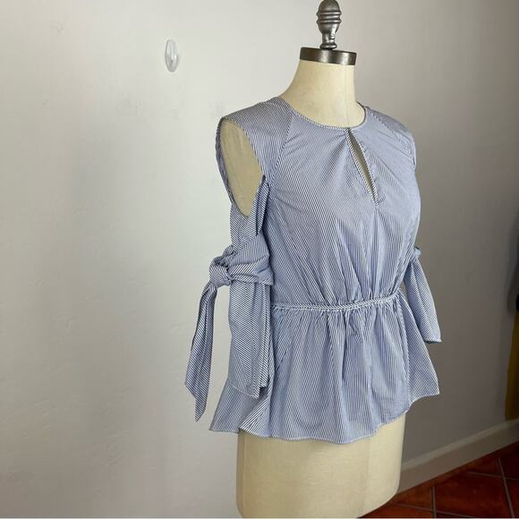 3.1 Phillip Lim Stripe Cold Shoulder Blouse - Picture 2 of 7